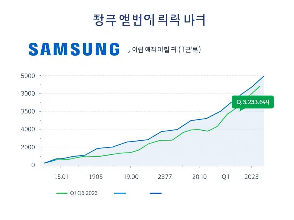 Graph showing Samsung's financial performance over the past 5 years with revenue and operating profit trends
