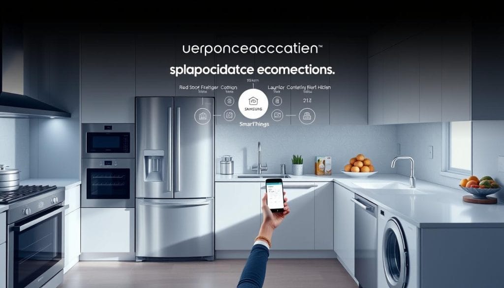 Samsung's Bespoke smart home ecosystem showing connected appliances and central hub
