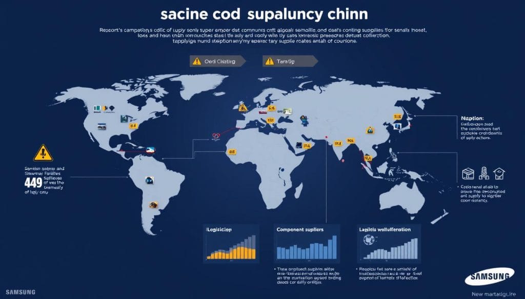 Visualization of Samsung's global supply chain highlighting potential vulnerabilities